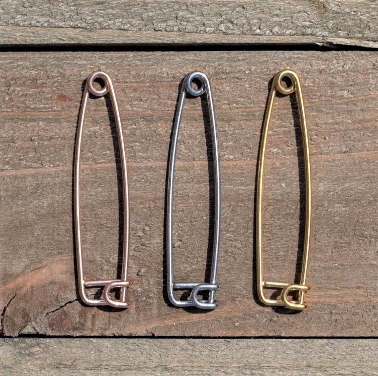 14G Rose Gold Tone Punk Rock Safety Pin Industrial Barbell 38mm