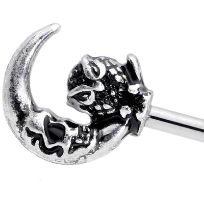 14G Owl Skull Key Mystic Moon Industrial Barbell 38mm