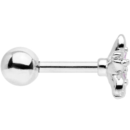 16G 1/4 Pink Gem Center Flower Cartilage Tragus Earring