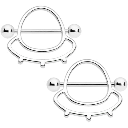 14G 9/16 Outer Space UFO Nipple Shield Set