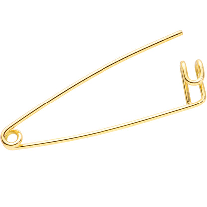 14G Gold Tone Punk Rock Safety Pin Industrial Barbell 38mm