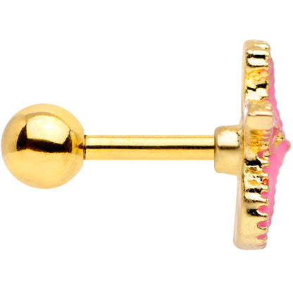 16G 1/4 Gold Tone Pink Nautical Starfish Beach Cartilage Tragus