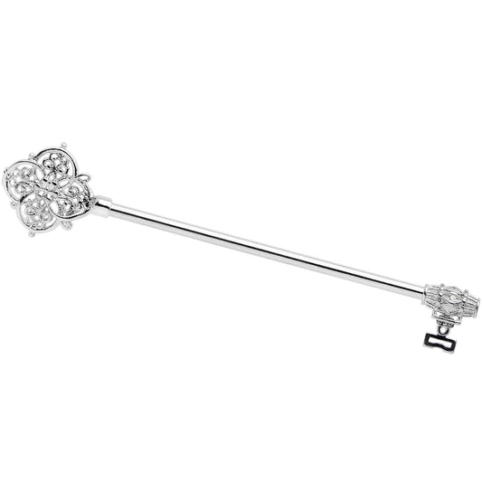 14G Ornate Filigree Key Industrial Barbell 38mm