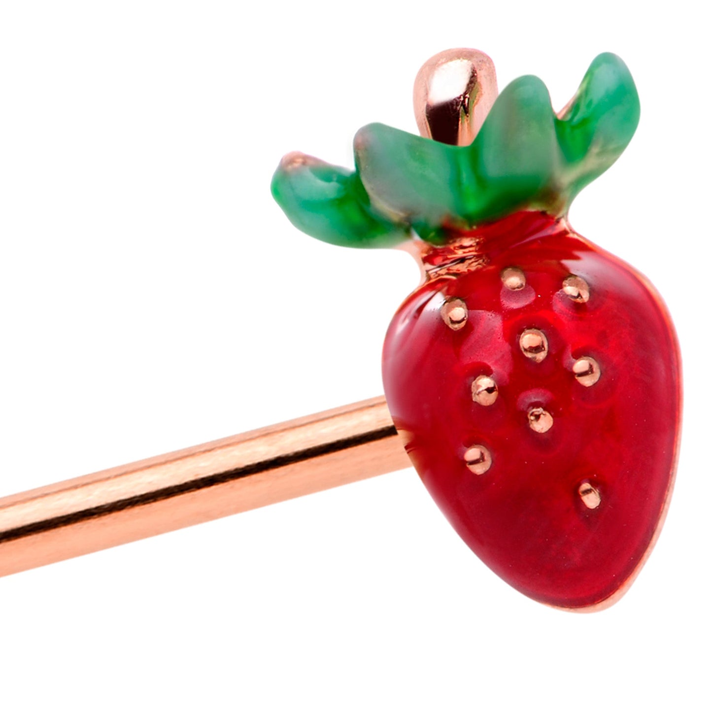 14G Yellow Gem Rose Gold Tone Berry Industrial Barbell 38mm