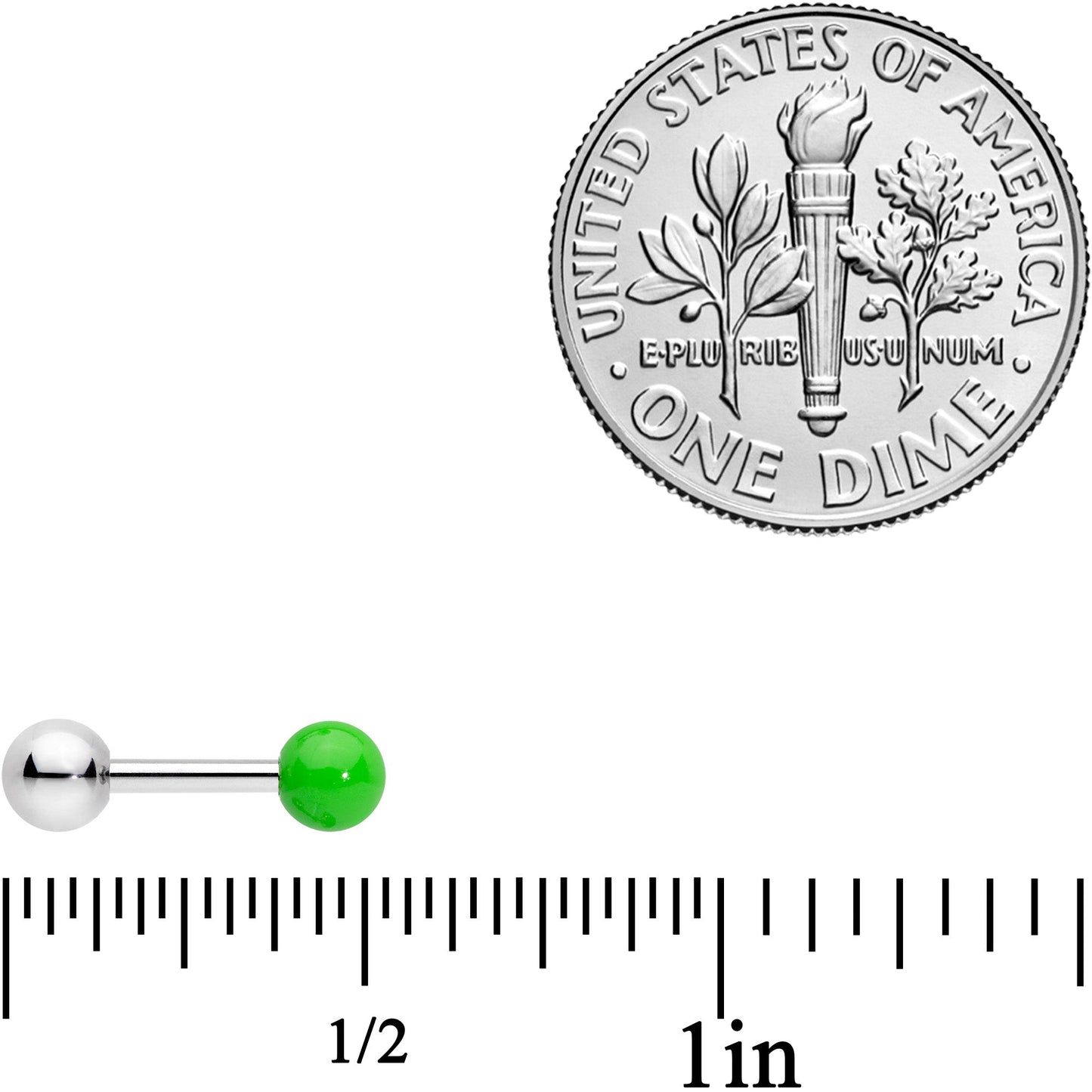 16G 1/4 Green Glow UFO Space Alien Cartilage Tragus Set of 3