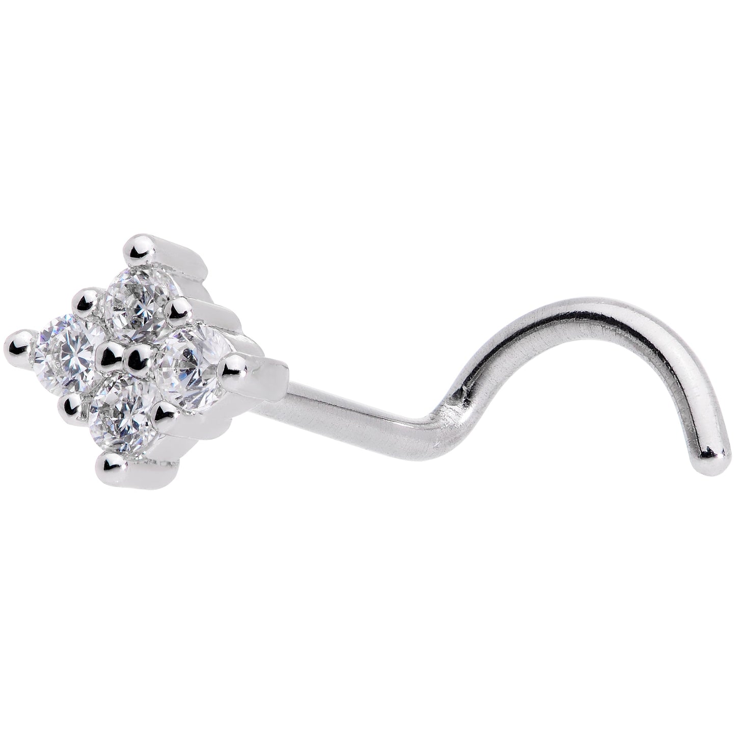 20G 5/16 Clear CZ Gem Princess Nose Screw