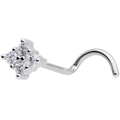 20G 5/16 Clear CZ Gem Princess Nose Screw