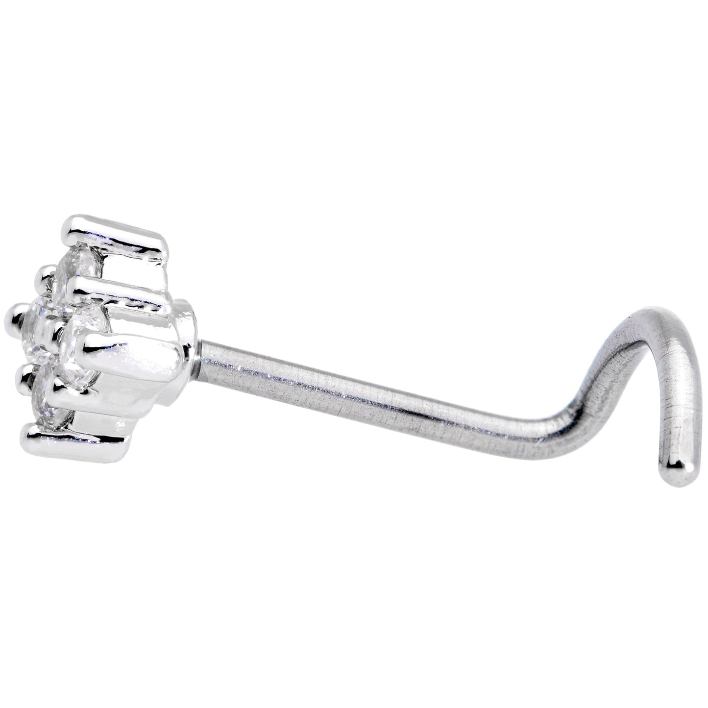 20G 5/16 Clear CZ Gem Princess Nose Screw