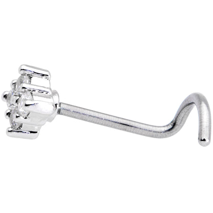 20G 5/16 Clear CZ Gem Princess Nose Screw