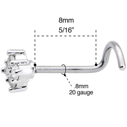 20G 5/16 Clear CZ Gem Princess Nose Screw