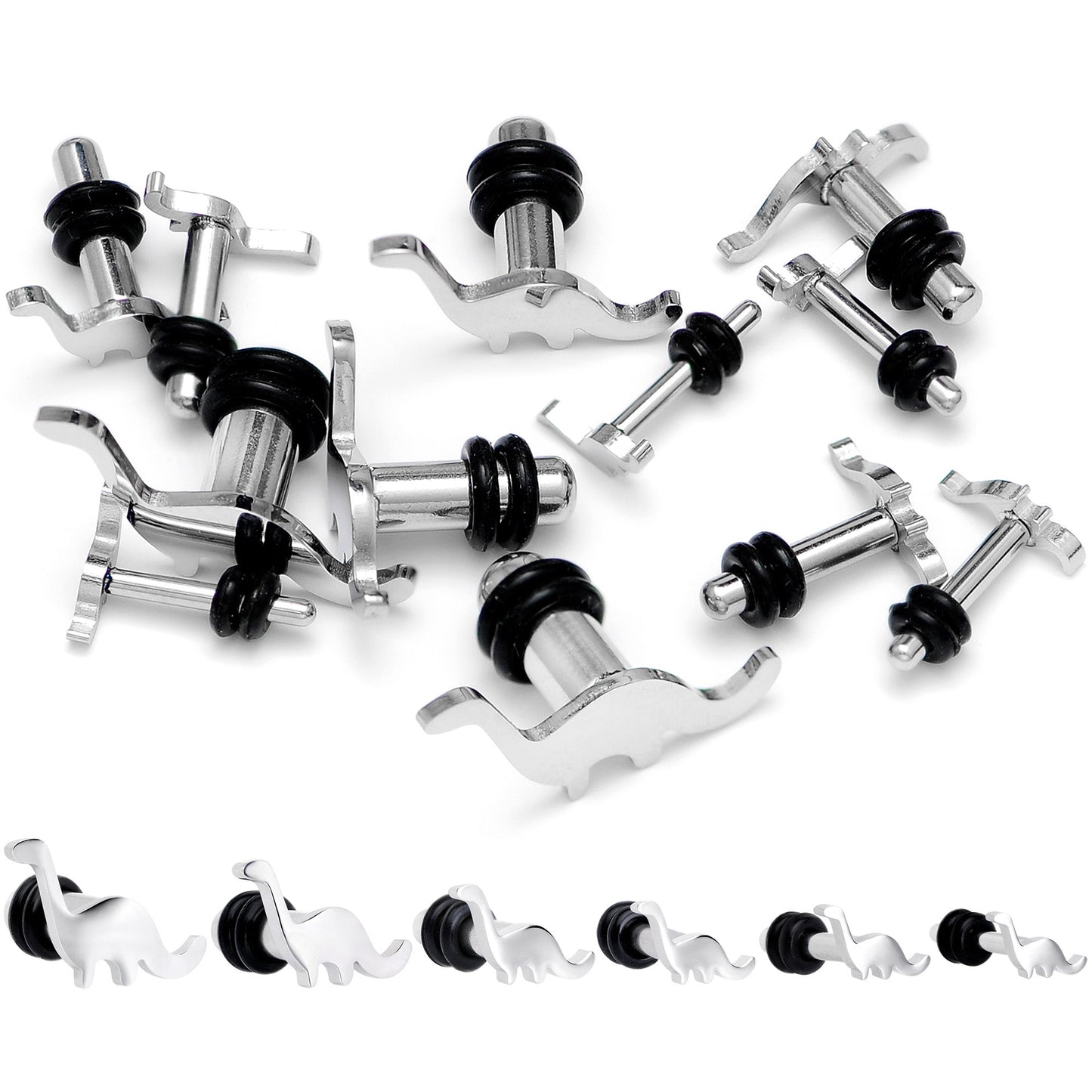 Brontosaurus Dinosaur Single Flare Plug Set 14G to 4G