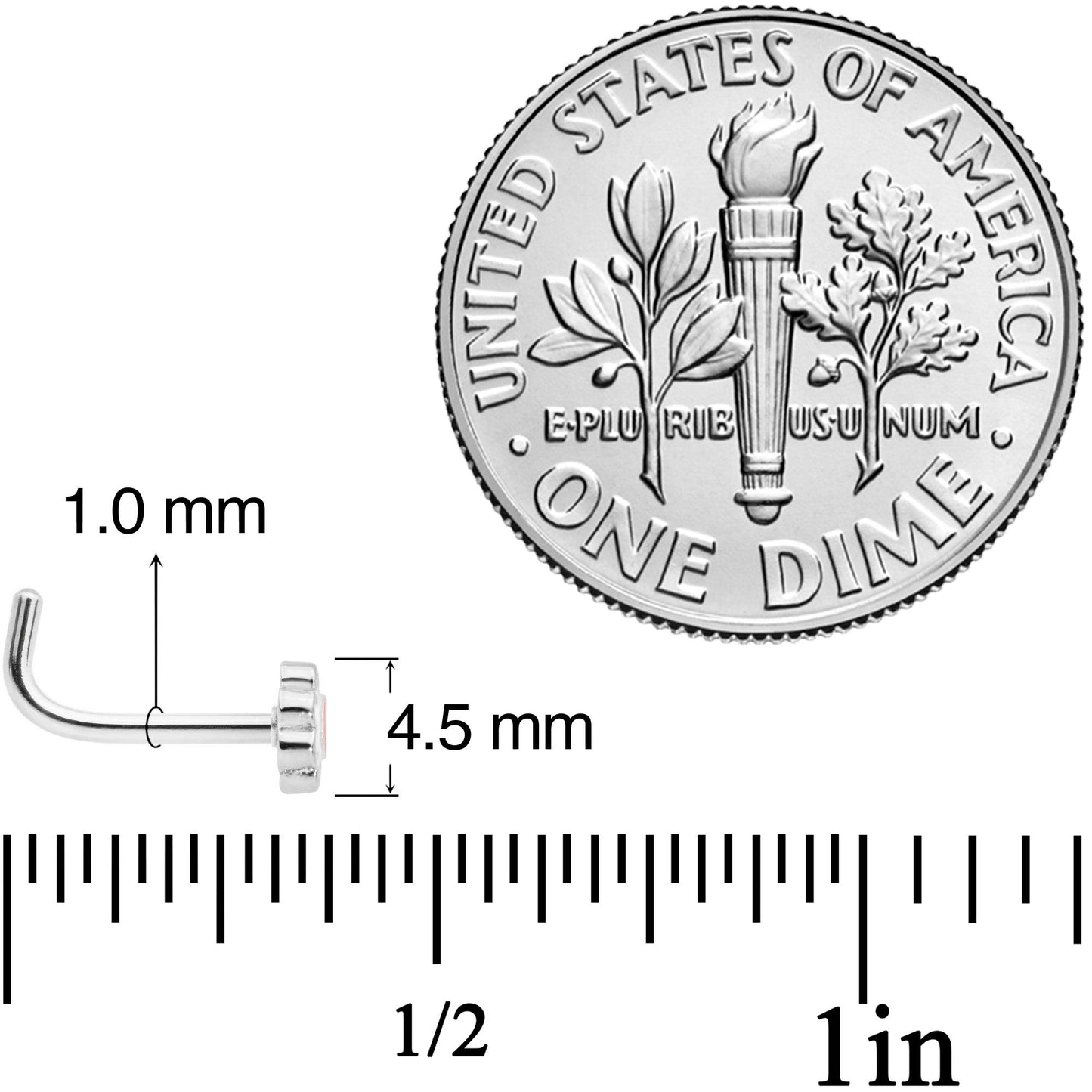 18G 5/16 Spring Flower L Shaped Nose Ring