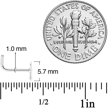 18G 5/16 Key to Your Heart L Shaped Nose Ring