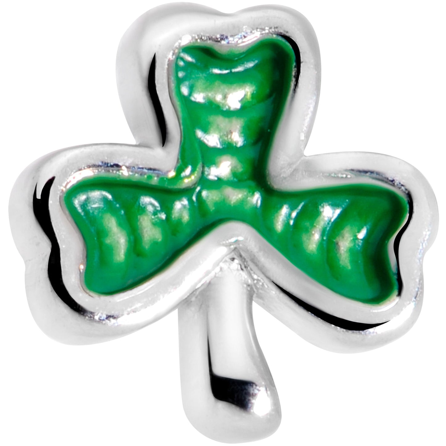 18G 5/16 St Patricks Day Shamrock L Shaped Nose Ring
