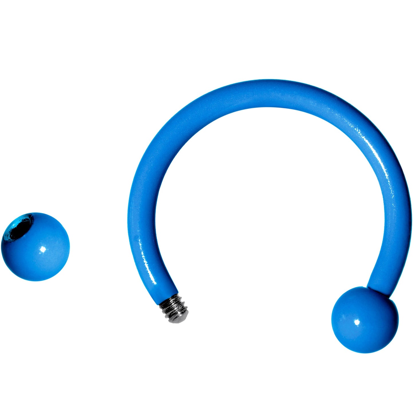 16G 3/8 Blue Glow in the Dark Horseshoe Curved Barbell Set