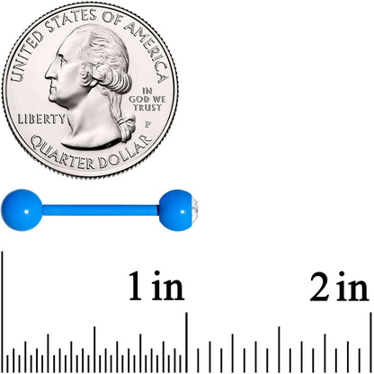 Clear Gem Blue Glow in the Dark Barbell Tongue Ring