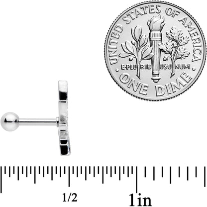 16G 1/4 Textured Marijuana Pot Leaf Cartilage Tragus Earring