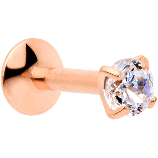 16G 1/4 3mm CZ Rosy G23 Titanium Internally Threaded Labret