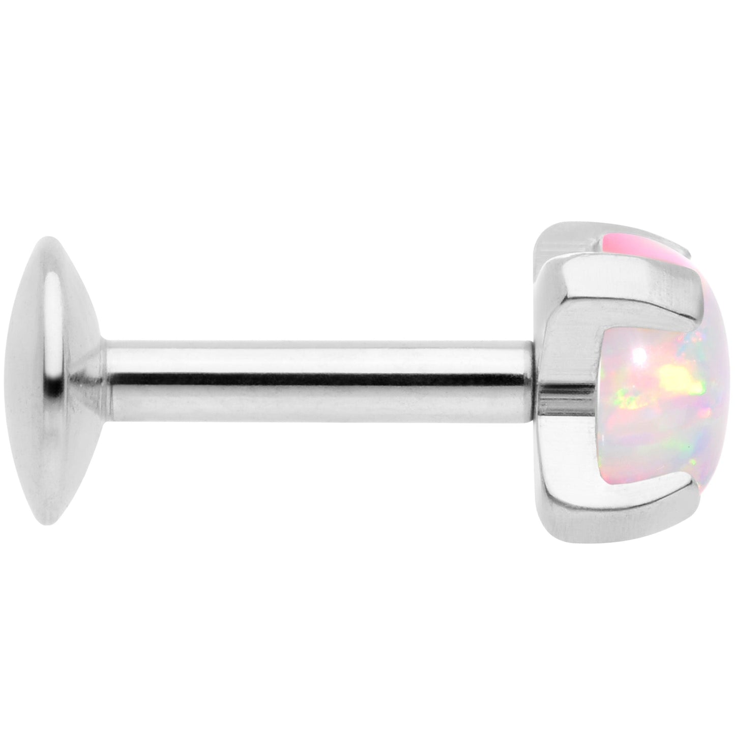 16G 1/4 4mm White Syn Opal G23 Titanium Internal Thread Labret