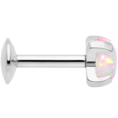 16G 1/4 4mm White Syn Opal G23 Titanium Internal Thread Labret