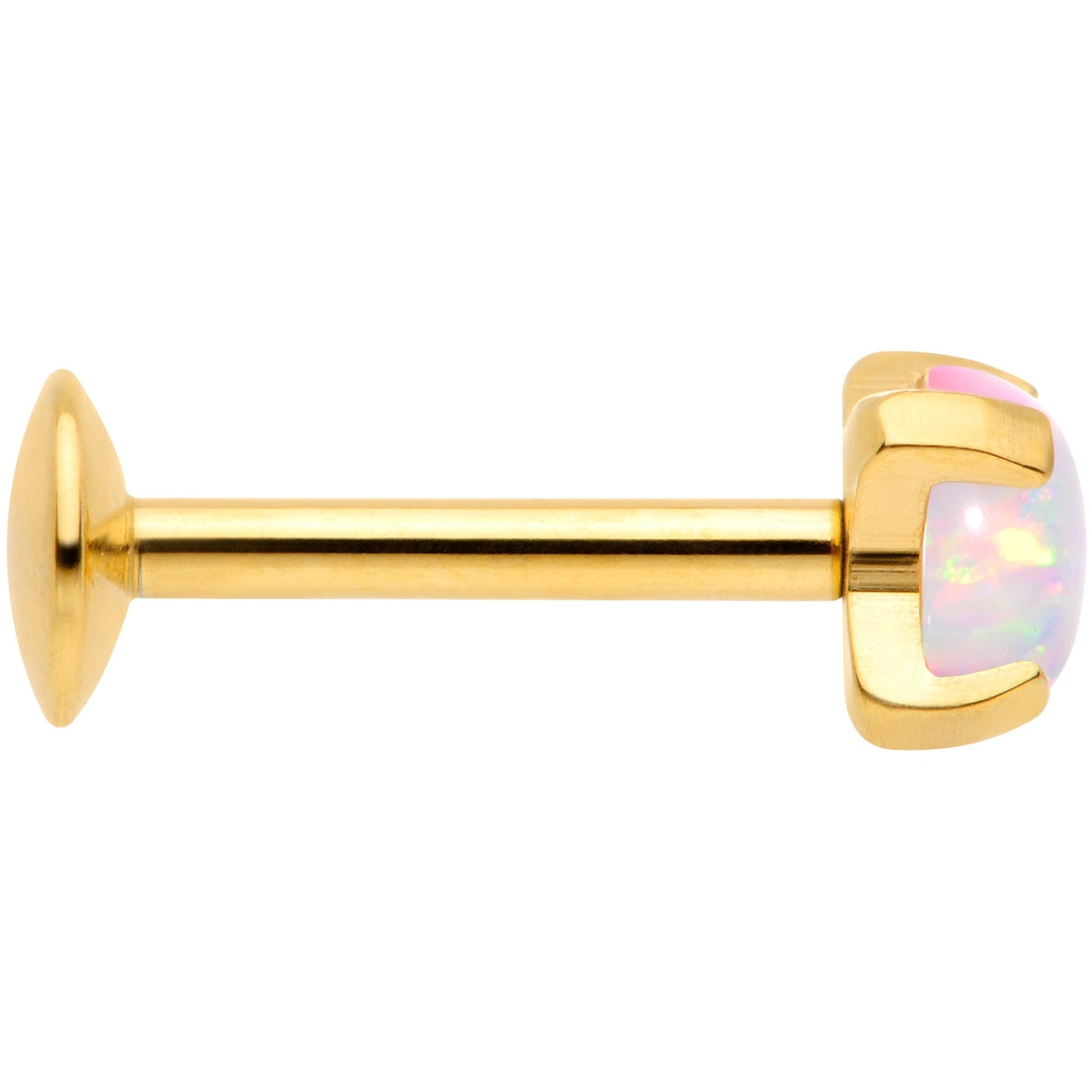16G 5/16 4mm Syn Opal Gold G23 Titanium Internal Thread Labret
