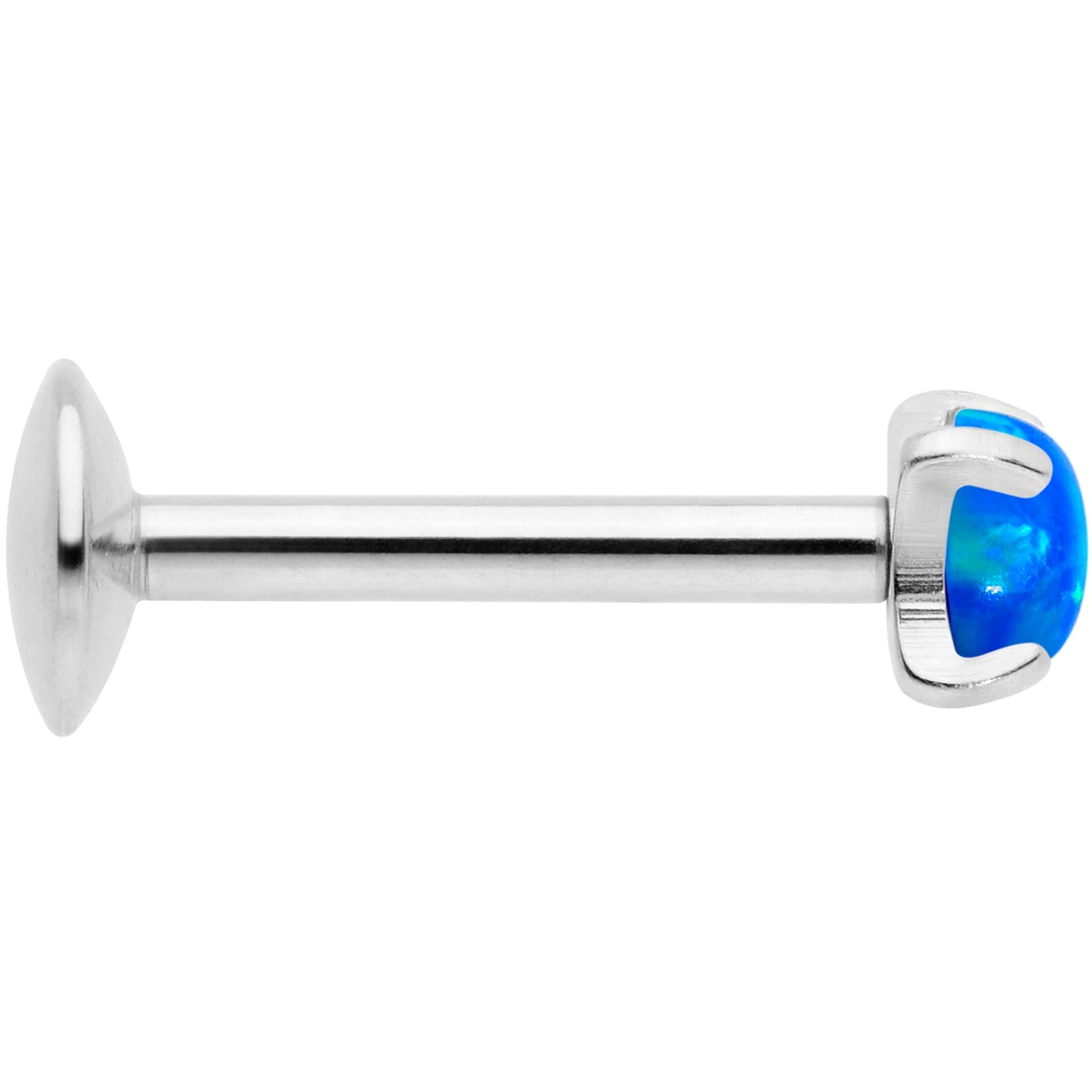 16G 5/16 3mm Blue Syn Opal G23 Titanium Internal Thread Labret