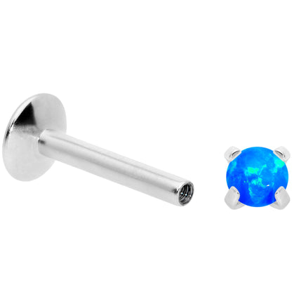 16G 5/16 3mm Blue Syn Opal G23 Titanium Internal Thread Labret