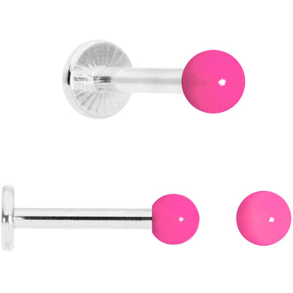 16G 5/16 Pink Glow Star Heart Labret Set of 3