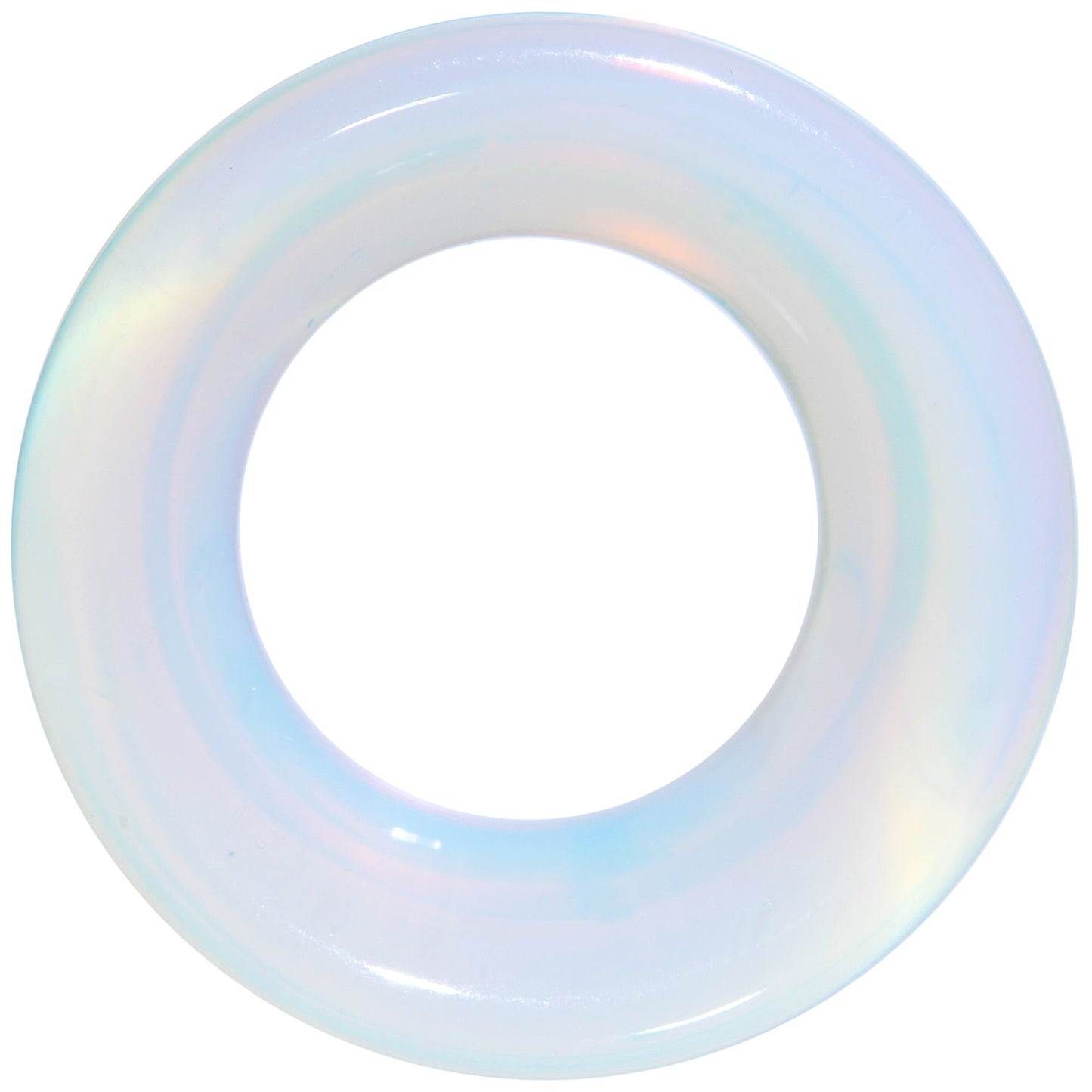 Translucent White Glass Tunnel Plug Set 2G to 1 Inch