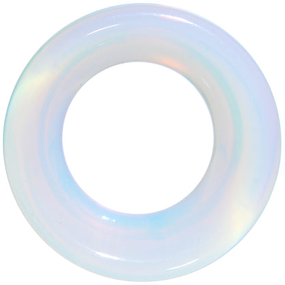 Translucent White Glass Tunnel Plug Set 2G to 1 Inch