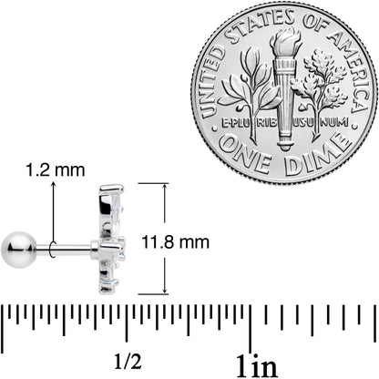 16G 1/4 Clear Blue CZ Gem Marijuana Leaf Labret Monroe Tragus