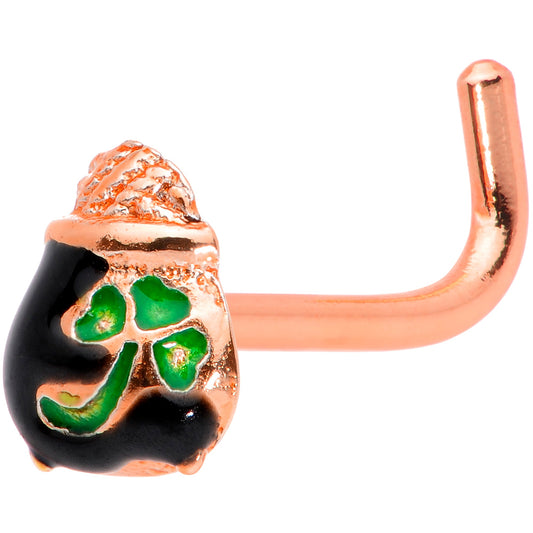 18G 5/16 Rose Gold Tone Pot O Gold L Shaped Nose Ring