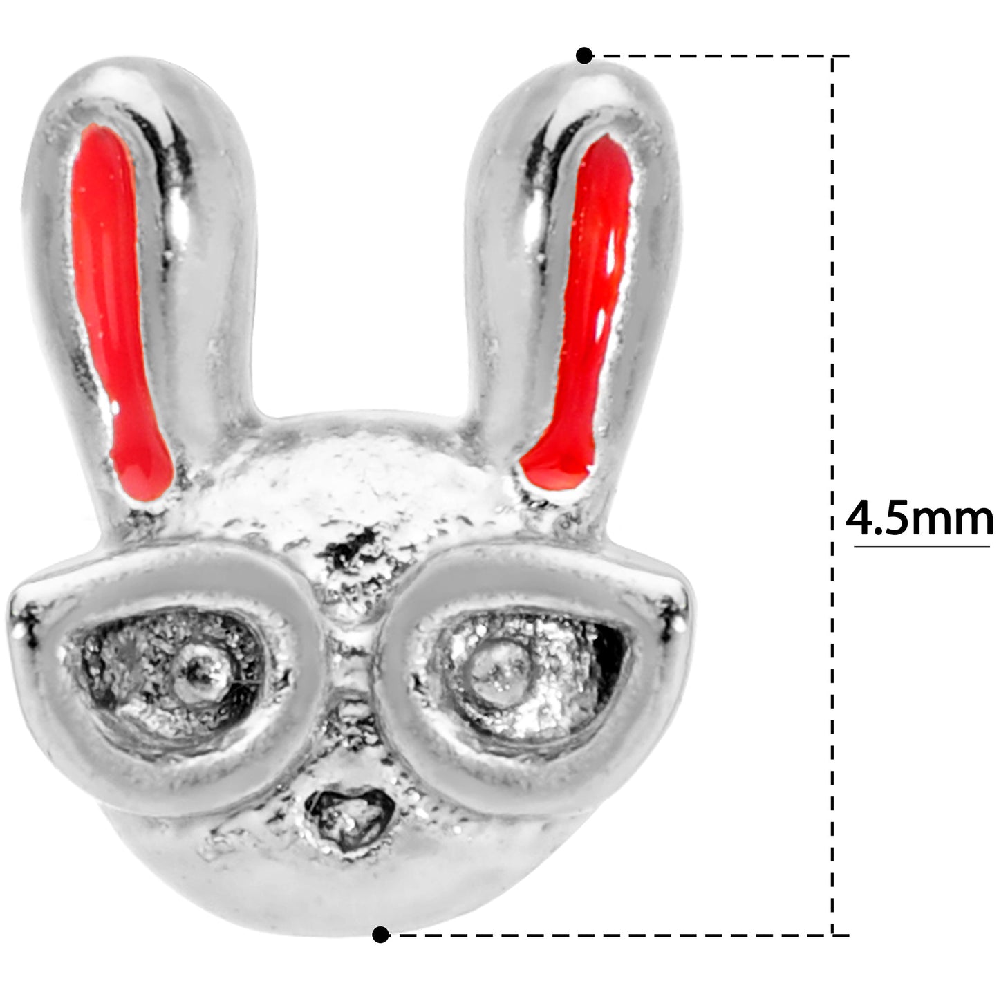 20G 5/16 Pink Ears Nerdy Easter Bunny L Shaped Nose Ring