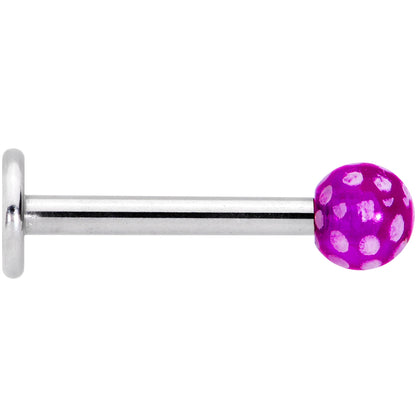16G 1/4 Purple Polka Dot UV Reactive Acrylic Ball Labret Tragus