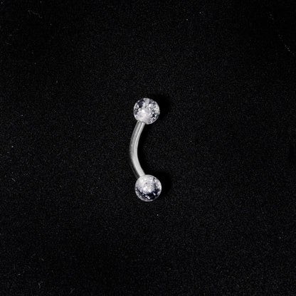 14G 5/16 Clear Speckled Acrylic End Curved Eyebrow Ring