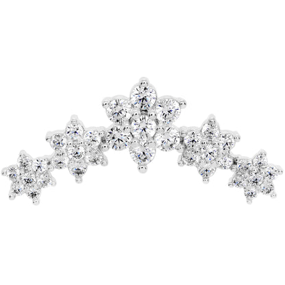 16G 1/4 Clear CZ Gem Floral Internally Threaded Labret