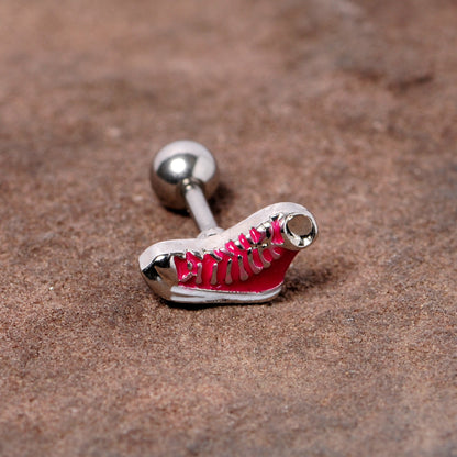 16G 1/4 Pink High Top Sneaker Cartilage Tragus Earring