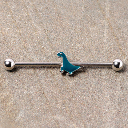 14G Darling Green Dinosaur Industrial Barbell 38mm