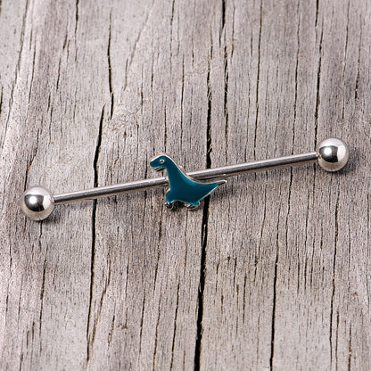 14G Darling Green Dinosaur Industrial Barbell 38mm
