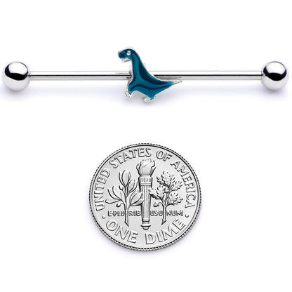 14G Darling Green Dinosaur Industrial Barbell 38mm