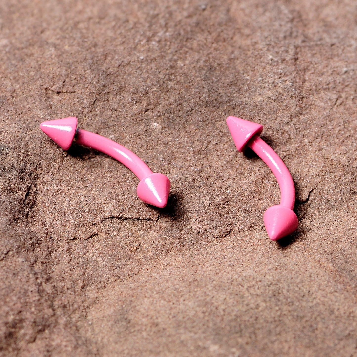 16G 5/16 Pink Glow in the Dark Cone End Curved Barbell Set of 2
