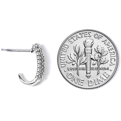 20G 5/16 Clear Gem Texture Faux Hoop L Shaped Nose Ring