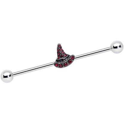 14G Purple Gem Witch Hat Halloween Industrial Barbell 38mm