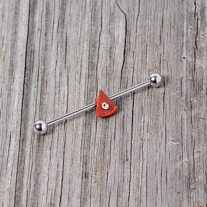 14G Pumpkin Pie Thanksgiving Industrial Barbell 38mm