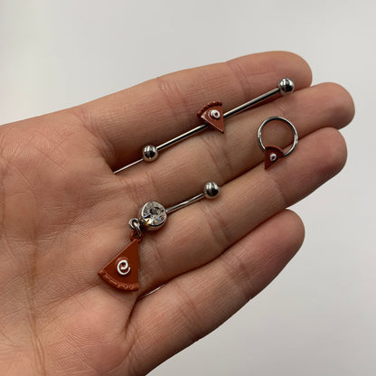 14G Pumpkin Pie Thanksgiving Industrial Barbell 38mm