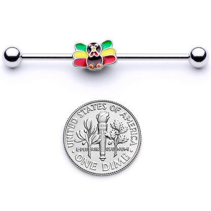 14G Rasta Turkey Thanksgiving Industrial Barbell 38mm