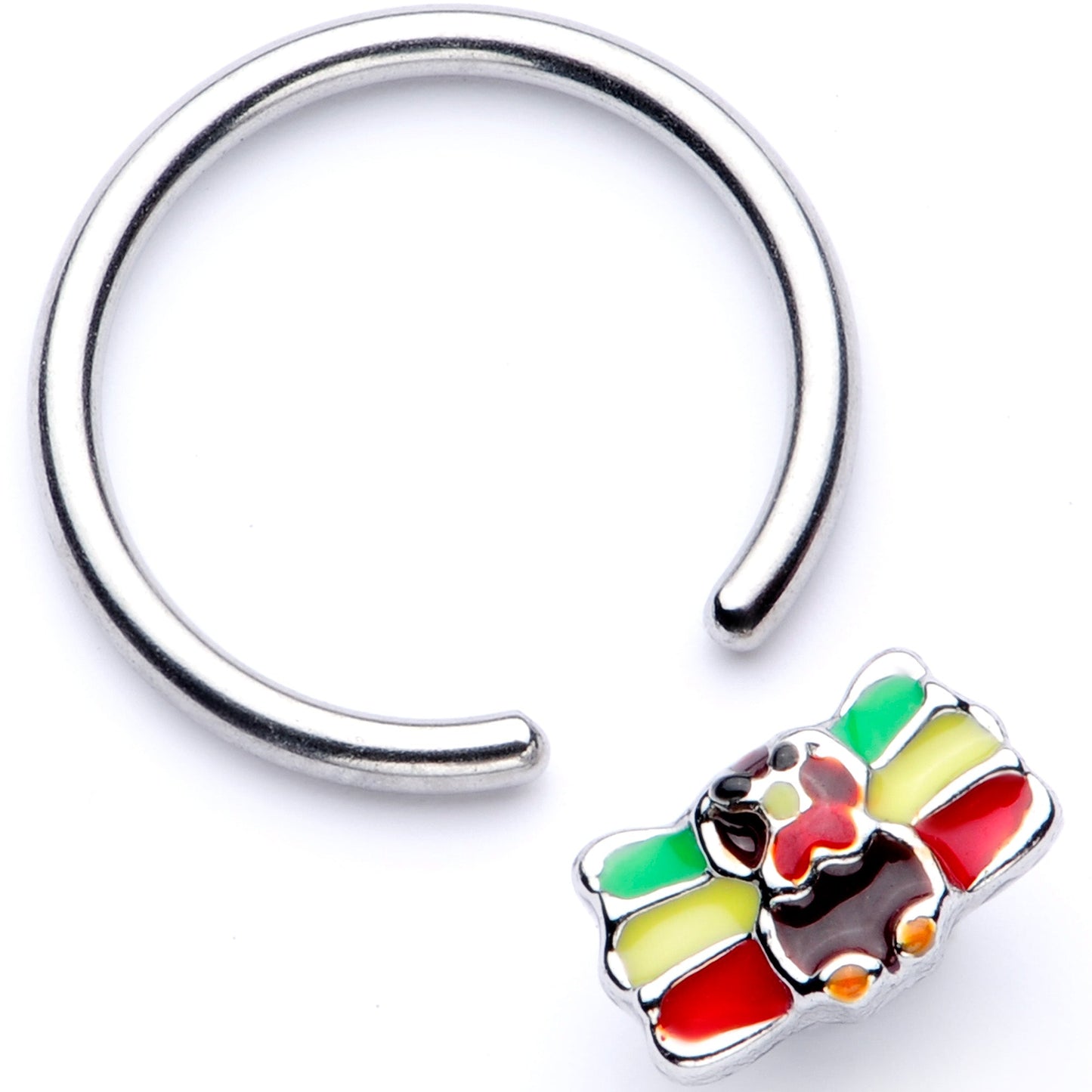16G 3/8 Rasta Turkey Thanksgiving BCR Captive Ring