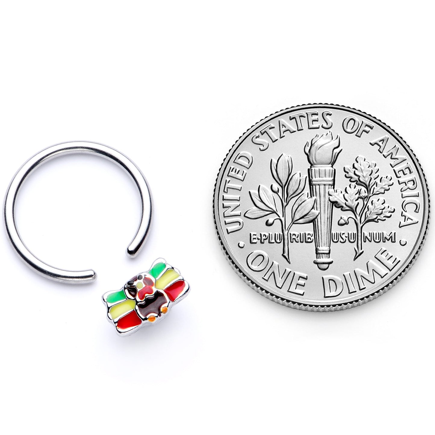 16G 3/8 Rasta Turkey Thanksgiving BCR Captive Ring
