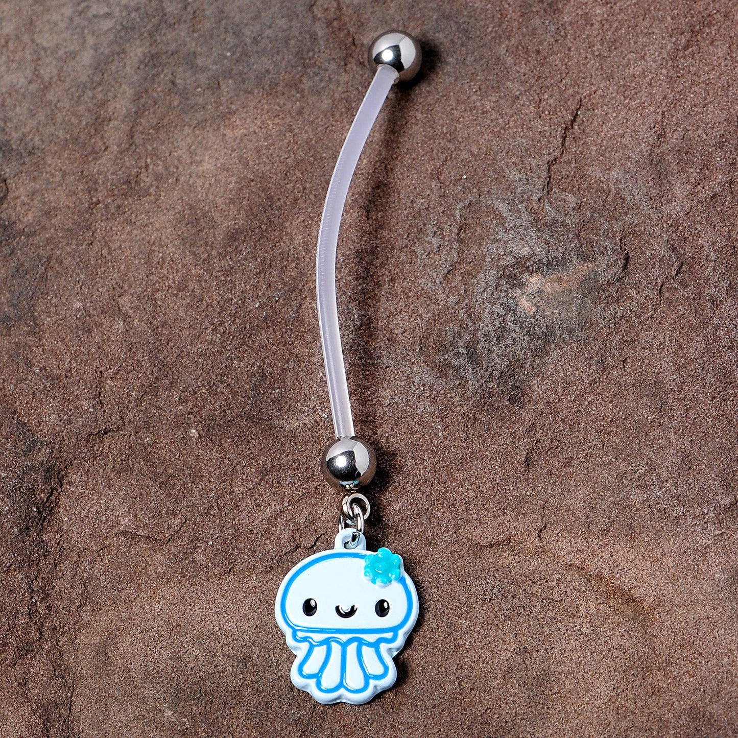 Bundle of Joy Baby Blue Squid Nautical Dangle Pregnancy Belly Ring