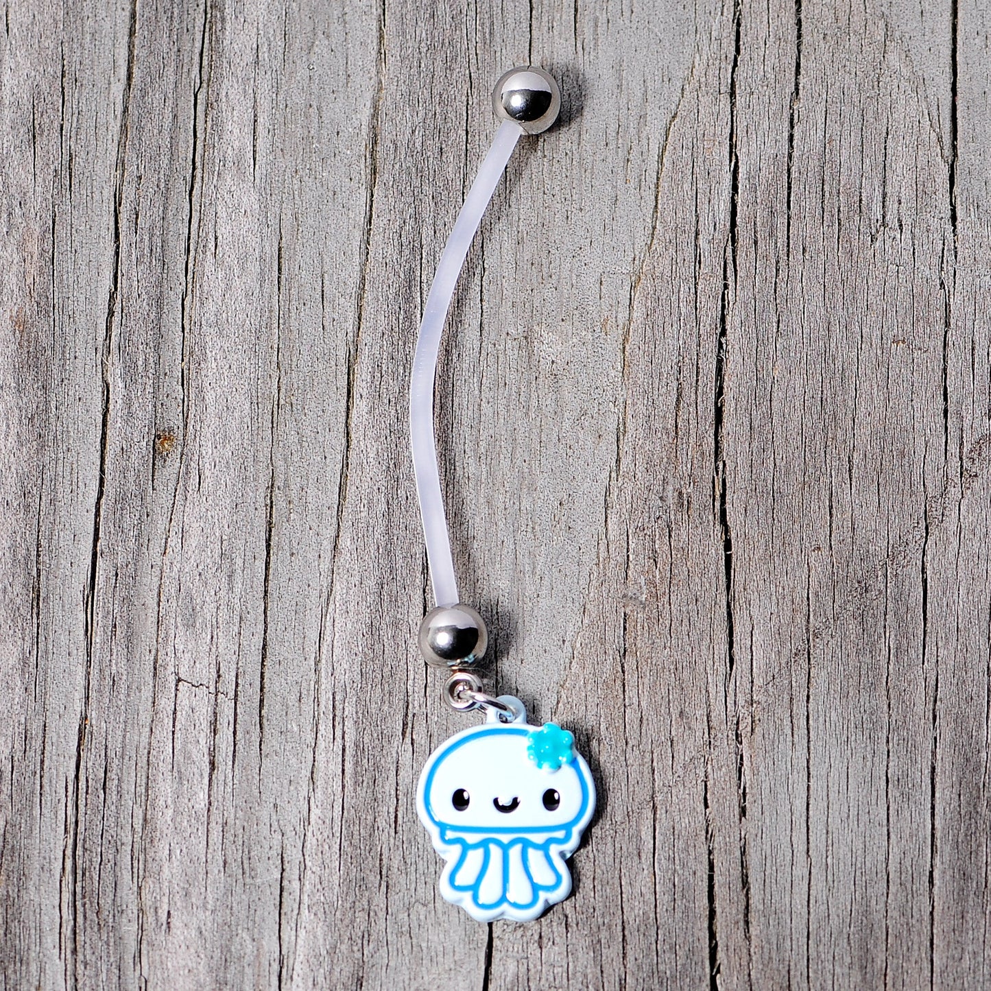 Bundle of Joy Baby Blue Squid Nautical Dangle Pregnancy Belly Ring